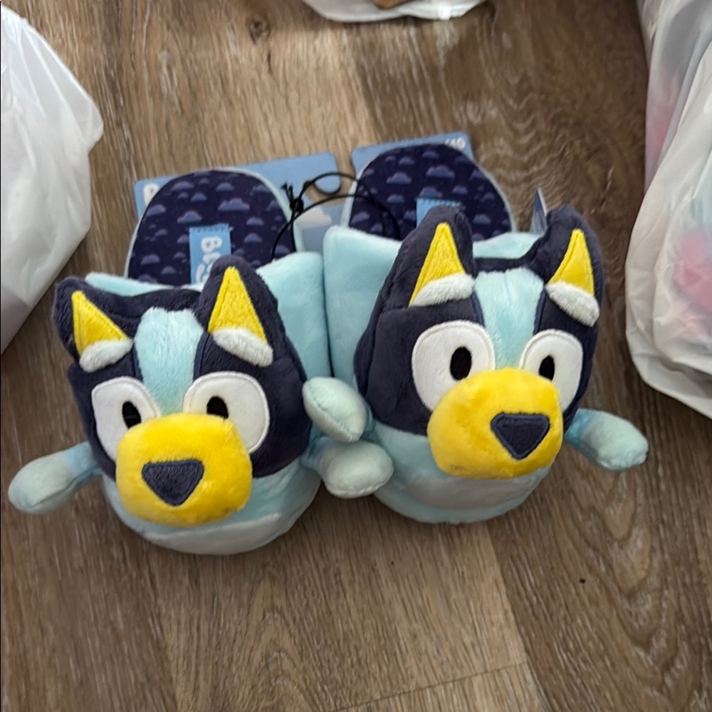 Blue Cartoon Character Slippers